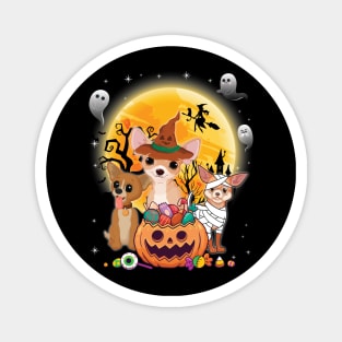 Chihuahua Dog Mummy Witch Moon Ghosts Happy Halloween Thanksgiving Merry Christmas Day Magnet